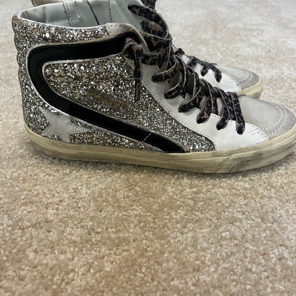 Golden Goose slide sneakers- size 39- cheetah laces with silver sparkles - Picture 4 of 6